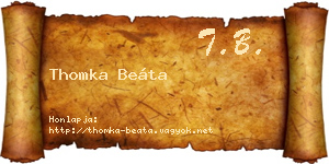Thomka Beáta névjegykártya