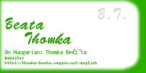 beata thomka business card